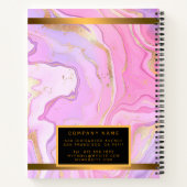 Luxe marmer Glitter Pink Paars Gold Notitieboek (Achterkant)