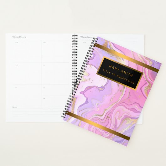 Luxe marmer Glitter Pink Paars Gold Planner (Display)