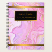 Luxe marmer Glitter Pink Paars Gold Planner (Voorkant)