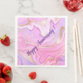 Luxe marmer Glitter Pink Paars Gold Servet (Insitu)