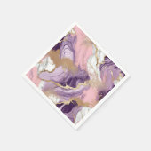 Luxe marmer Glitter Pink Paars Gold Servet (Hoek)