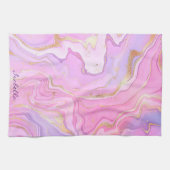 Luxe marmer Glitter Pink Paars Gold Theedoek (Horizontaal)