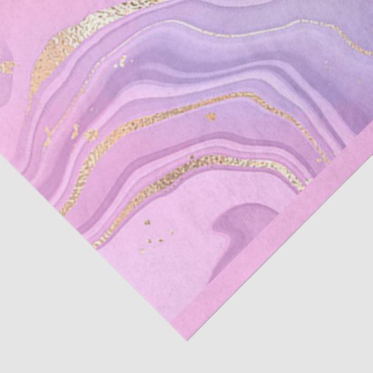 Luxe marmer Glitter Pink Paars Gold Tissuepapier (Detail)