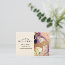 Luxe marmer Glitter Pink Paars Gold Visitekaartje
