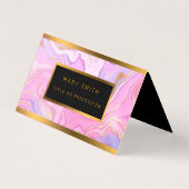 Luxe marmer Glitter Pink Paars Gold Visitekaartje (Voorkant)