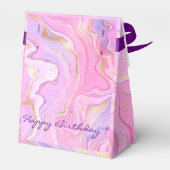 Luxe Marmer Glitter Roze Paars Goud Bedankdoosjes (Achterkant)