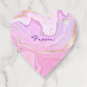 Luxe Marmer Glitter Roze Paars Goud Bedankjes Labels (Achterkant)