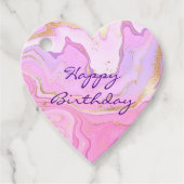 Luxe Marmer Glitter Roze Paars Goud Bedankjes Labels (Voorkant)