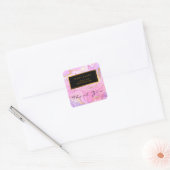 Luxe Marmer Glitter Roze Paars Goud Vierkante Sticker (Envelop)