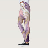 Luxe marmer, glitter, roze, paarse en gouden leggings (Links)