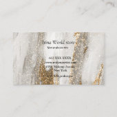 Luxe marmer Gold Paint Strokes goud wit Visitekaartje (Achterkant)