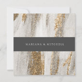 Luxe marmer Gold Strokes wit en grijs Invitat (Achterkant)