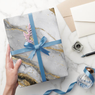 Luxe Marmer Goud Ader Wit Glitter Patroon Cadeaupapier
