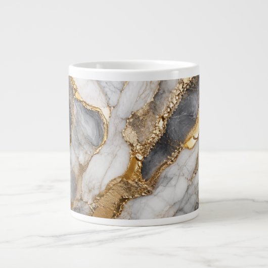 Luxe Marmer & Goud Geode Moderne Kunst Mok (Voorkant)