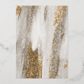 Luxe Marmer Goud glitter wit en grijs Folie Uitnodiging (Achterkant)