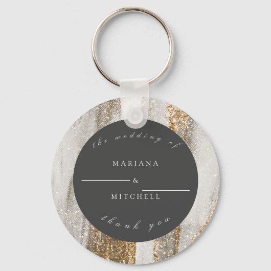 Luxe Marmer Goud glitter wit en grijs Sleutelhanger (Voorkant)