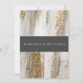 Luxe Marmer Goud Strepen wit en grijs  Kaart (Achterkant)