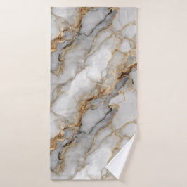 Luxe Marmer Goud Witte Harmonie Abstract Patroon Badhanddoek