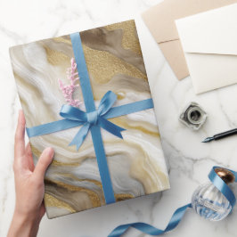 Luxe Marmer Goud Witte Harmonie Abstract Patroon Cadeaupapier