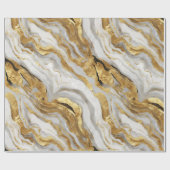 Luxe Marmer Goud Witte Harmonie Abstract Patroon Cadeaupapier (Vlak)