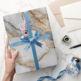 Luxe Marmer Goud Witte Harmonie Abstract Patroon Cadeaupapier