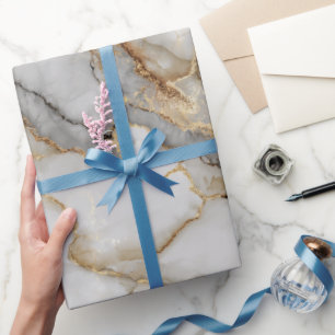 Luxe Marmer Goud Witte Harmonie Abstract Patroon Cadeaupapier