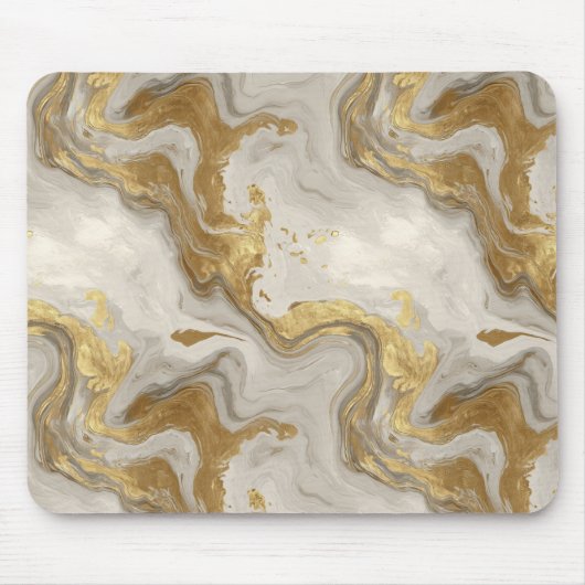 Luxe Marmer Goud Witte Harmonie Abstract Patroon Muismat (Voorkant)