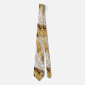 Luxe Marmer Goud Witte Harmonie Abstract Patroon Stropdas (Voorkant)