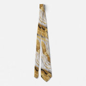 Luxe Marmer Goud Witte Harmonie Abstract Patroon Stropdas (Achterkant)