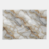 Luxe Marmer Goud Witte Harmonie Abstract Patroon Theedoek (Horizontaal)