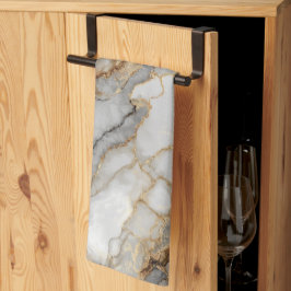 Luxe Marmer Goud Witte Harmonie Abstract Patroon Theedoek