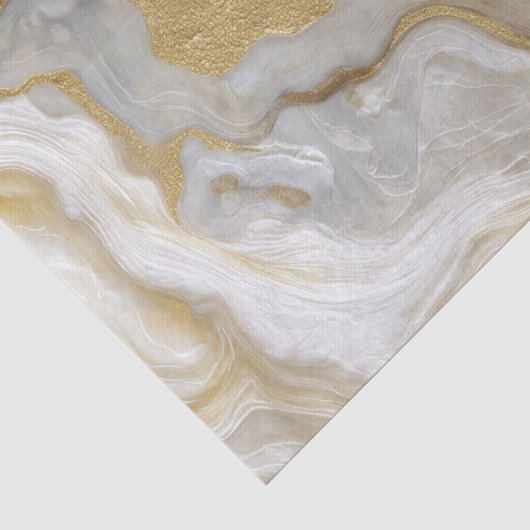 Luxe Marmer Goud Witte Harmonie Abstract Patroon Tissuepapier (Detail)