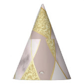 Luxe marmer gouden geometrische feesthoedjes (Links)