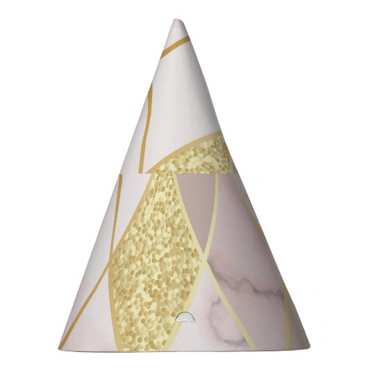 Luxe marmer gouden geometrische feesthoedjes (Rechts)