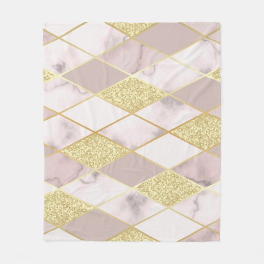 Luxe marmer gouden geometrische fleece deken (Voorkant)