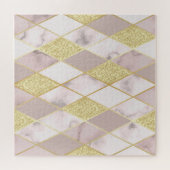 Luxe marmer gouden geometrische legpuzzel (Horizontaal)