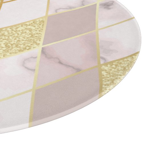 Luxe marmer gouden geometrische snijplank (Hoek)