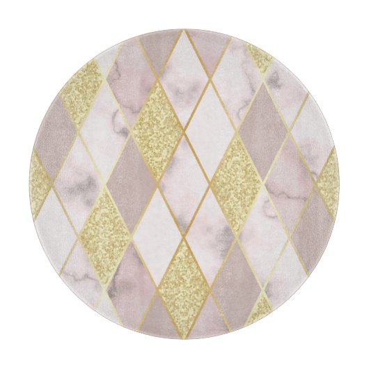Luxe marmer gouden geometrische snijplank (Voorkant)