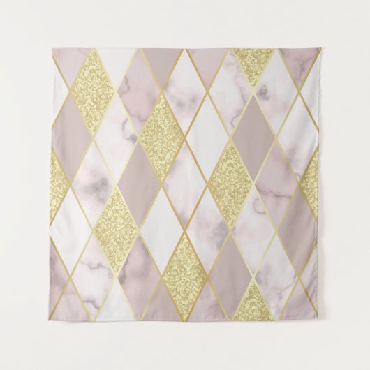 Luxe marmer gouden geometrische wandkleed (Voorkant)