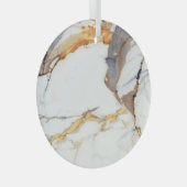 Luxe marmer: gouden Italiaanse textuur Glas Ornament (Voorkant Rechts)