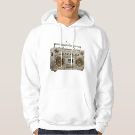 Luxe marmer & gouden vintage 90s-boomboxradio hoodie