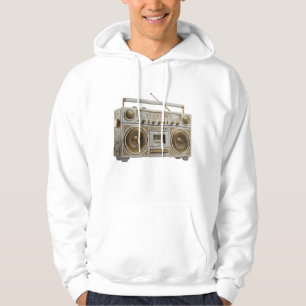 Luxe marmer & gouden vintage 90s-boomboxradio hoodie