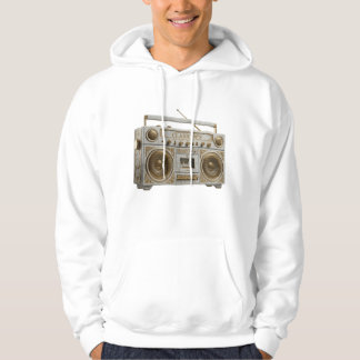 Luxe marmer & gouden vintage 90s-boomboxradio hoodie