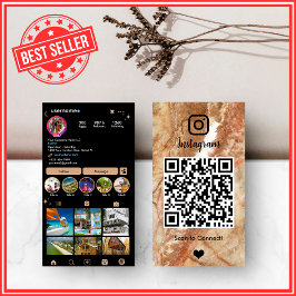 LUXE Marmer Instagram QR Code Visitekaartje