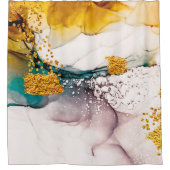 Luxe marmer met glitter goud douchegordijn (Voorkant)