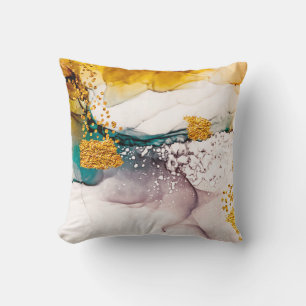 Luxe marmer met glitter goud kussen