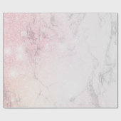 Luxe marmer met roos glitter cadeaupapier (Vlak)
