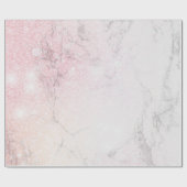 Luxe marmer met roze glitter cadeaupapier (Vlak)