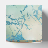 Luxe marmer | Mooie geel en koraal Blauwgroen ader Bedankdoosjes (Bovenkant)