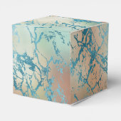 Luxe marmer | Mooie geel en koraal Blauwgroen ader Bedankdoosjes (Achterkant)